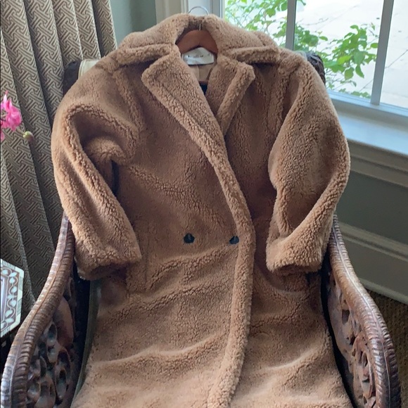 HOST PIC K.ZELL PARIS CAMEL COLOR OVERSIZED LUXE FAUX FUR TEDDY COAT SIZE M - Picture 8 of 16